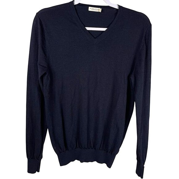 Suitsupply Merino Wool Dark Blue V-Neck Long Sleeve Sweater Men’s Size Medium - Picture 1 of 7